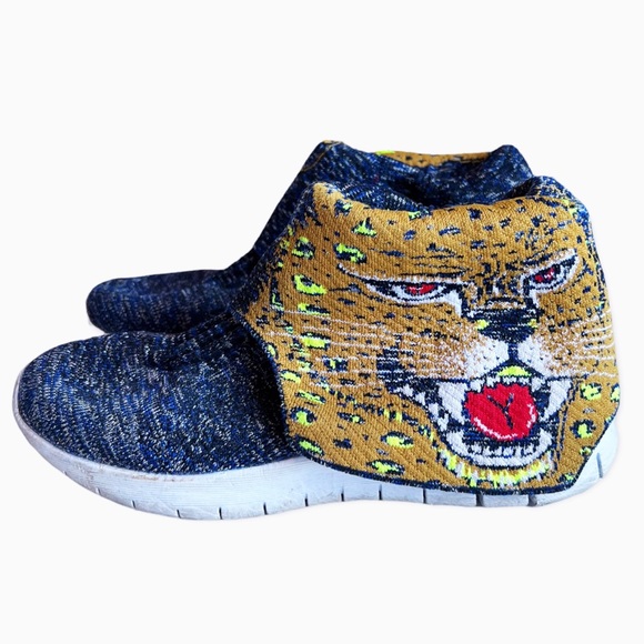 Skechers Shoes - Vintage Sketchers Knit Leopard Pull On Sneakers Retro Y2K Animal Print Sz 8